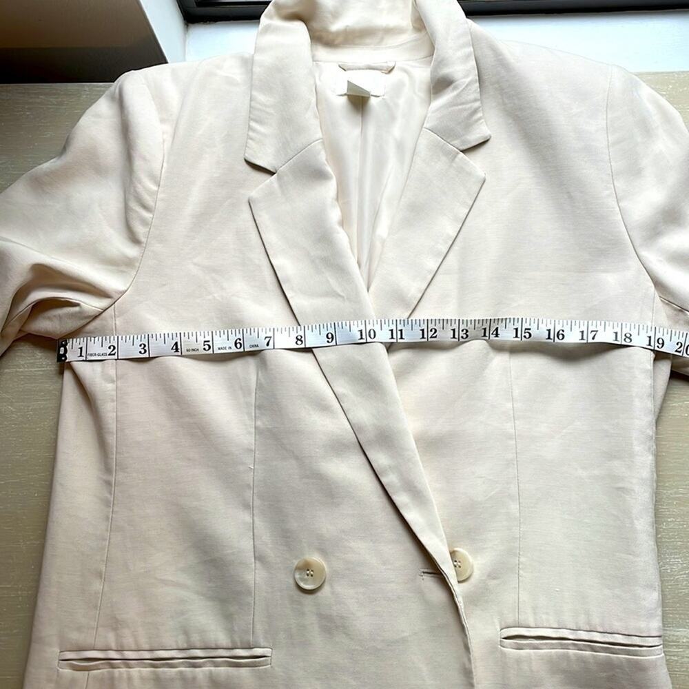 H&M oversized fit beige retro blazer jacket - Picture 10 of 10